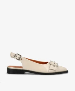WANT - Slingback - Beige lak læder