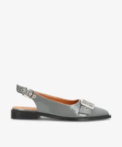 WANT - Slingback - Grå lak læder
