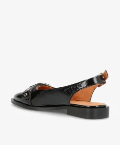 WANT - Slingback - Sort lak læder