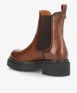 WILLOW - Mellembrun læder - Chelsea støvler Dame